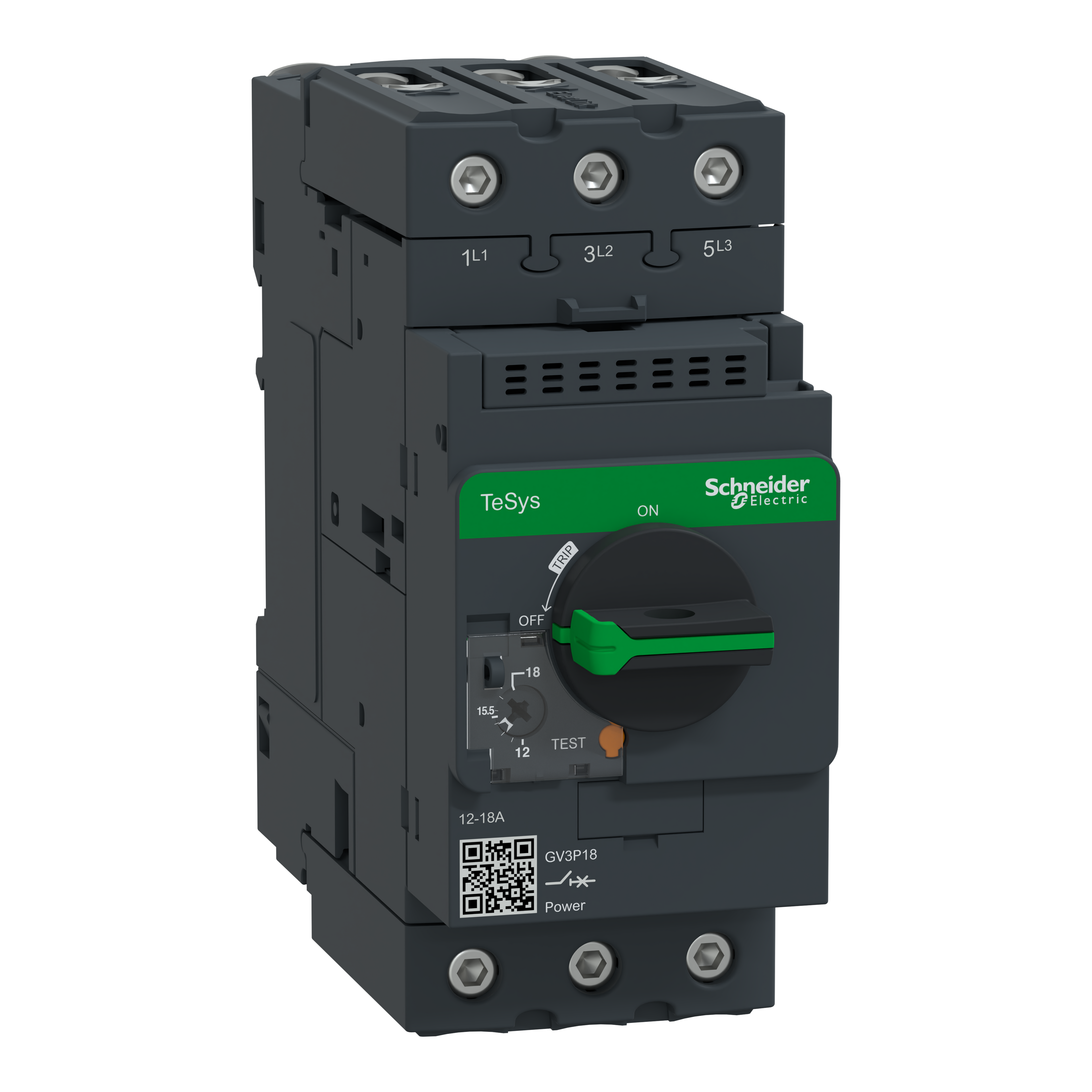 Schneider Electric GV3P18 TeSys GV3 Motor Circuit Breaker 3P 12-18A Thermal-Magnetic