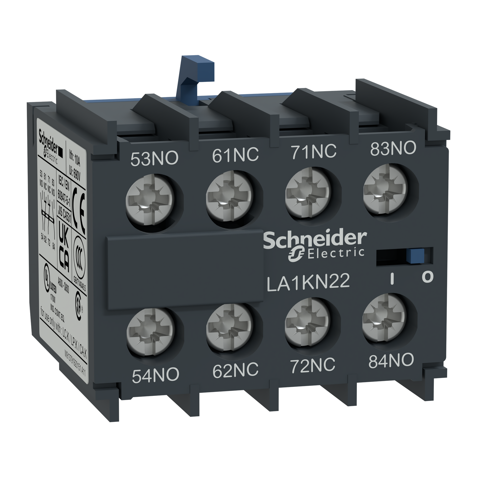 Schneider Electric LA1KN22 TeSys K Auxiliary contact block, TeSys K, 2NO + 2NC, screw terminals | Default Title | Default Title