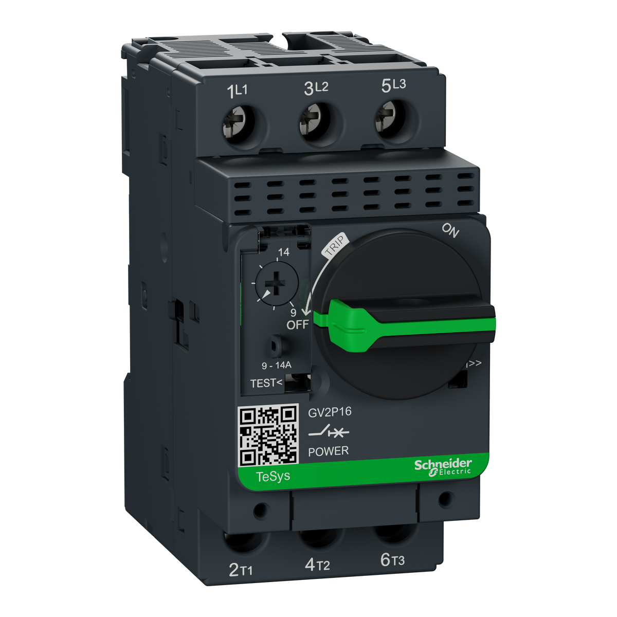 Schneider Electric GV2P16 TeSys GV2 Motor Circuit Breaker 3P 9-14A Thermal-Magnetic