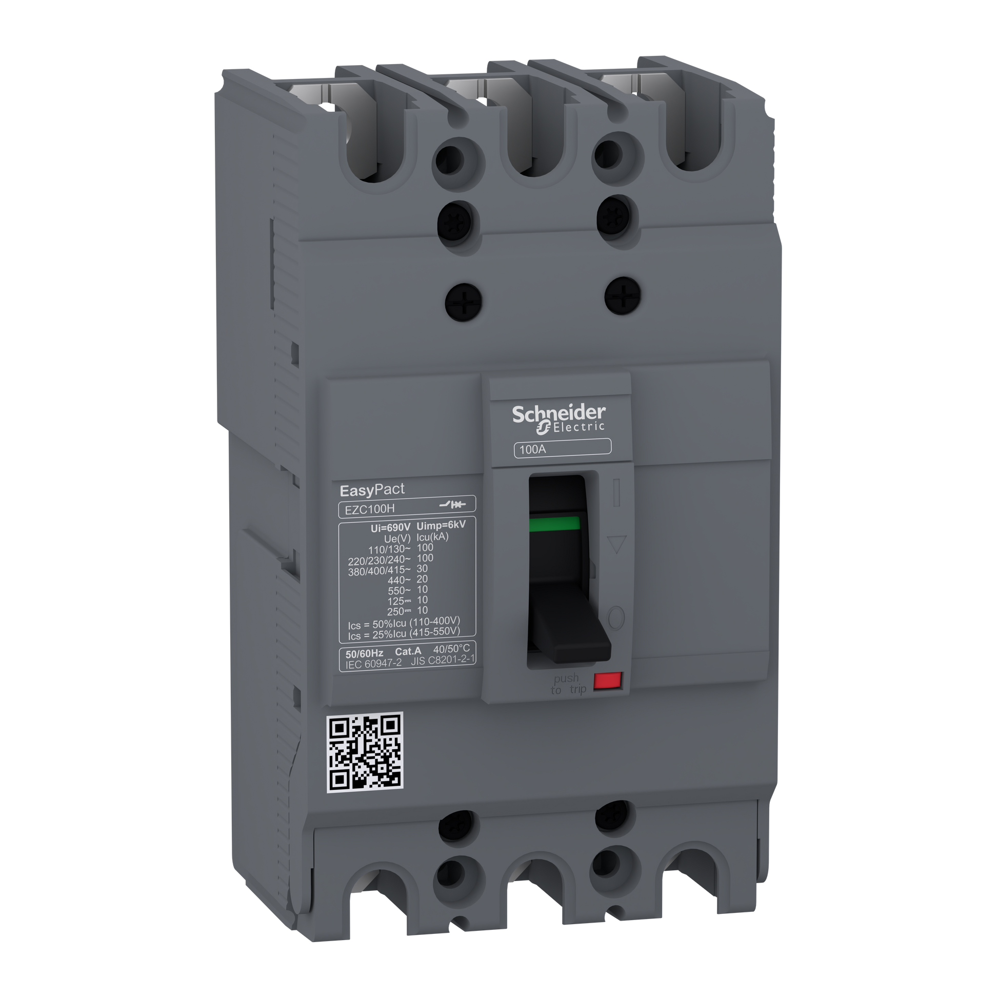 Schneider Electric EZC100H3100 circuit breaker Easypact EZC100H - TMD - 100 A - 3 poles 3d | Default Title | Default Title
