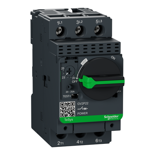 Schneider Electric GV2P22 TeSys GV2 Motor Circuit Breaker 3P 20-25A Thermal-Magnetic