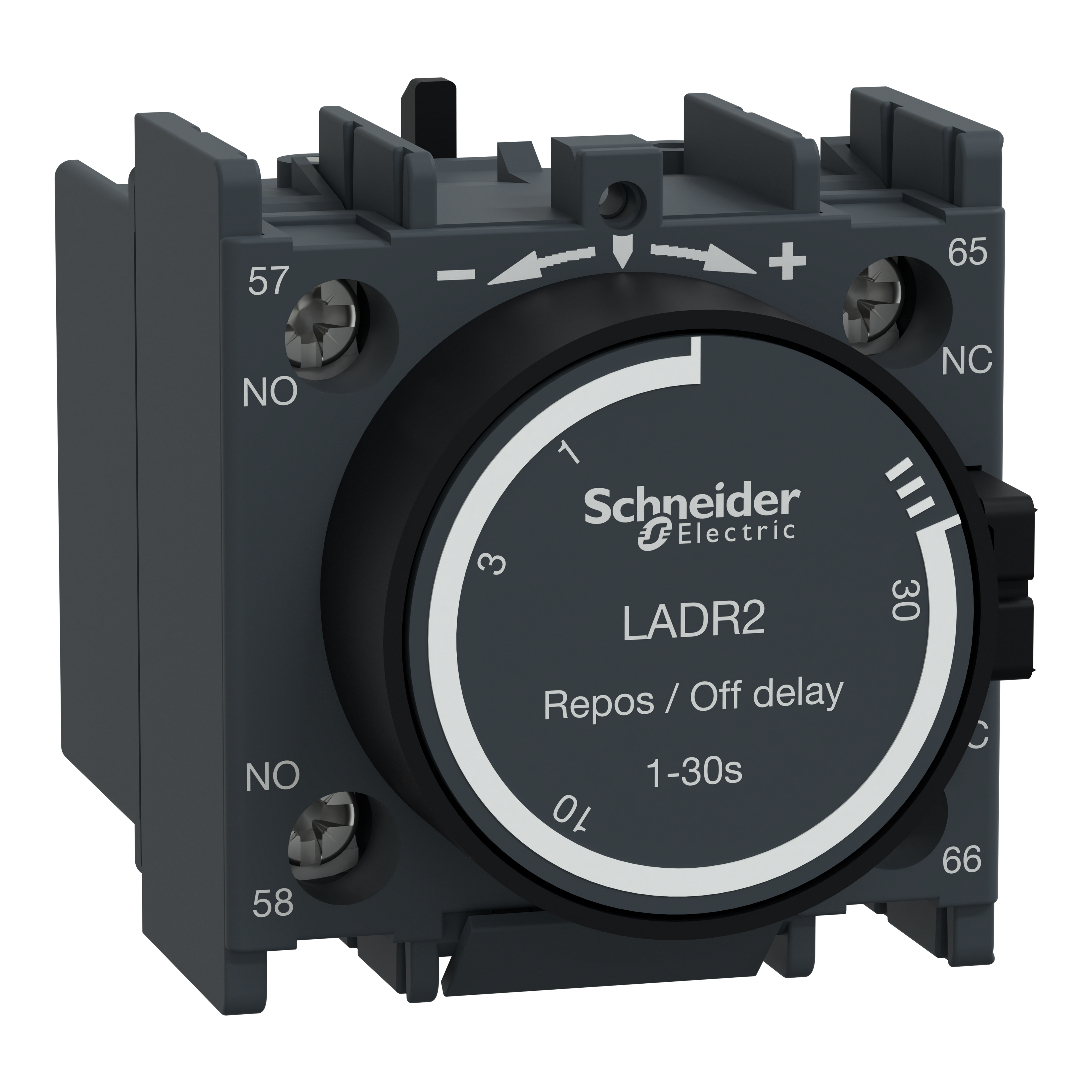Schneider Electric LADR2 TeSys D Time Delay Auxiliary Contact Block 1NO + 1NC Off Delay 1-30 S Front Mount