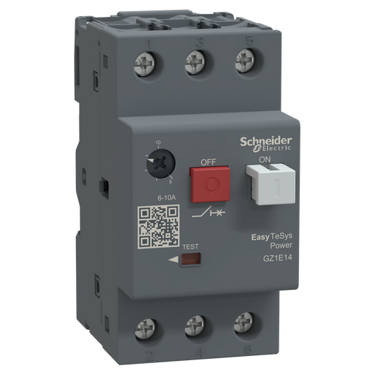 Schneider Electric GZ1E14 Easy TeSys Power GZ1E Motor Circuit Breaker 3P 6-10A Thermal-Magnetic