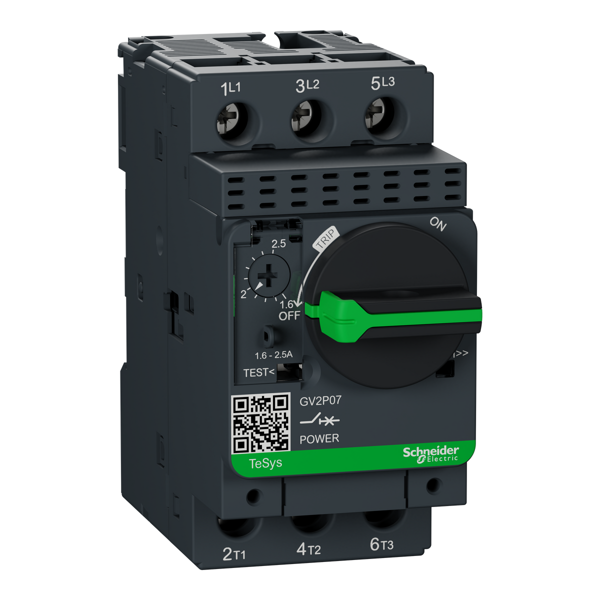 Schneider Electric GV2P07 TeSys GV2 Motor Circuit Breaker 3P 1.6-2.5A Thermal-Magnetic