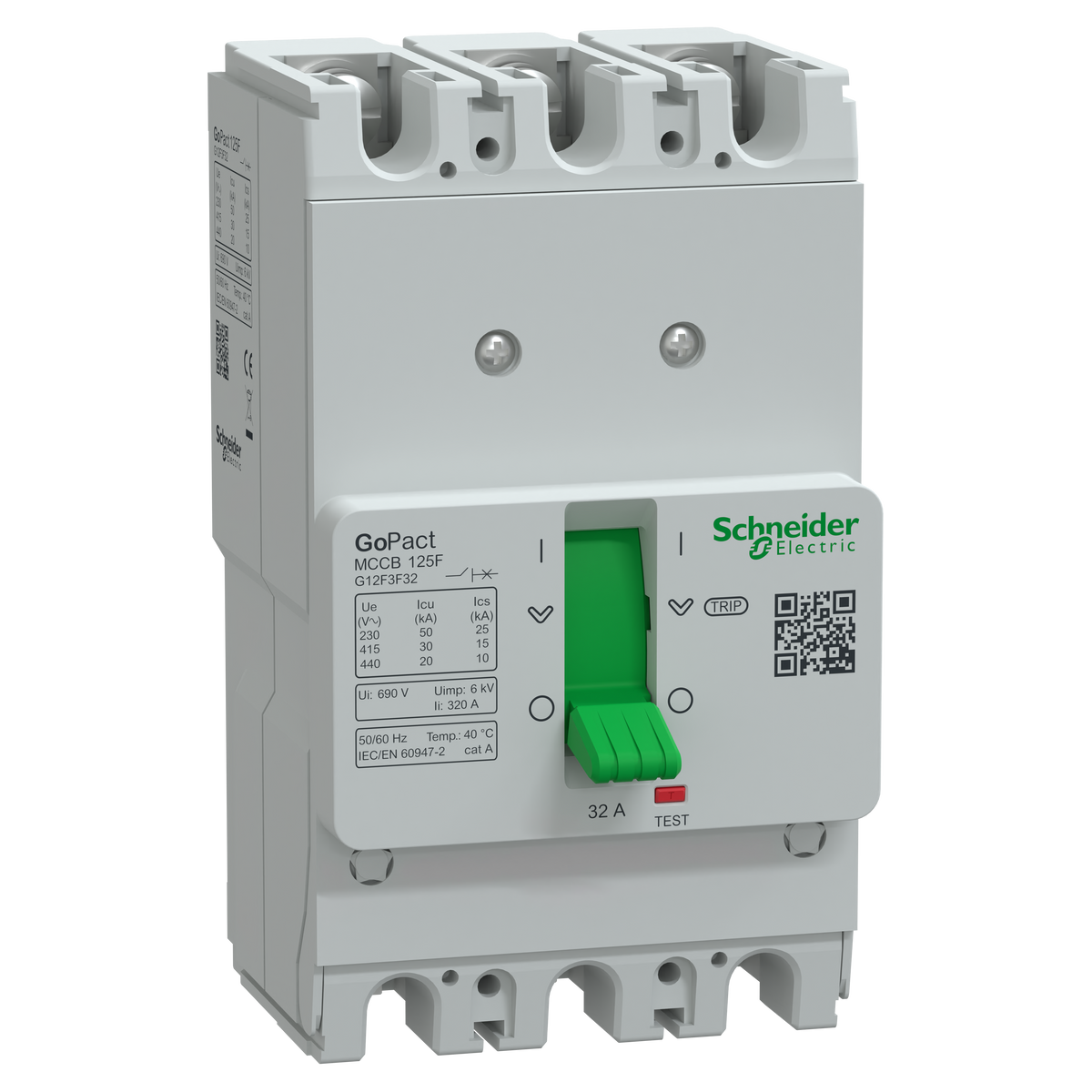 Schneider Electric G12F3F32 GoPact MCCB 125 3P 32A 30kA Fixed Thermal-Magnetic