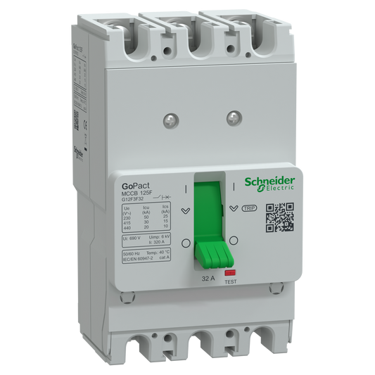Schneider Electric G12F3F32 GoPact MCCB 125 3P 32A 30kA Fixed Thermal-Magnetic