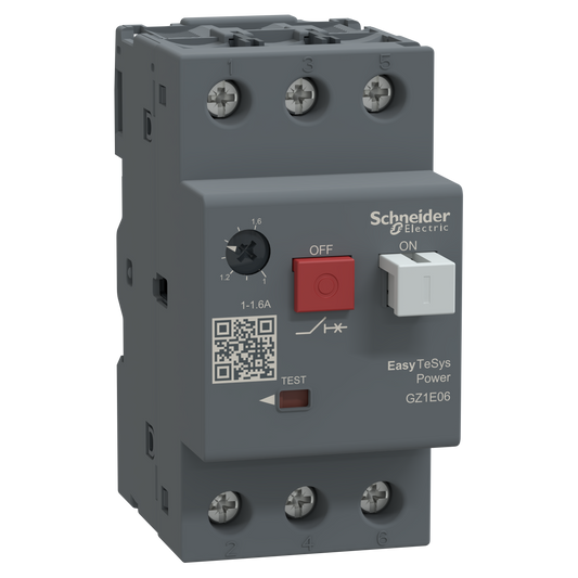 Schneider Electric GZ1E06 Easy TeSys Power GZ1E Motor Circuit Breaker 3P 1-1.6A Thermal-Magnetic