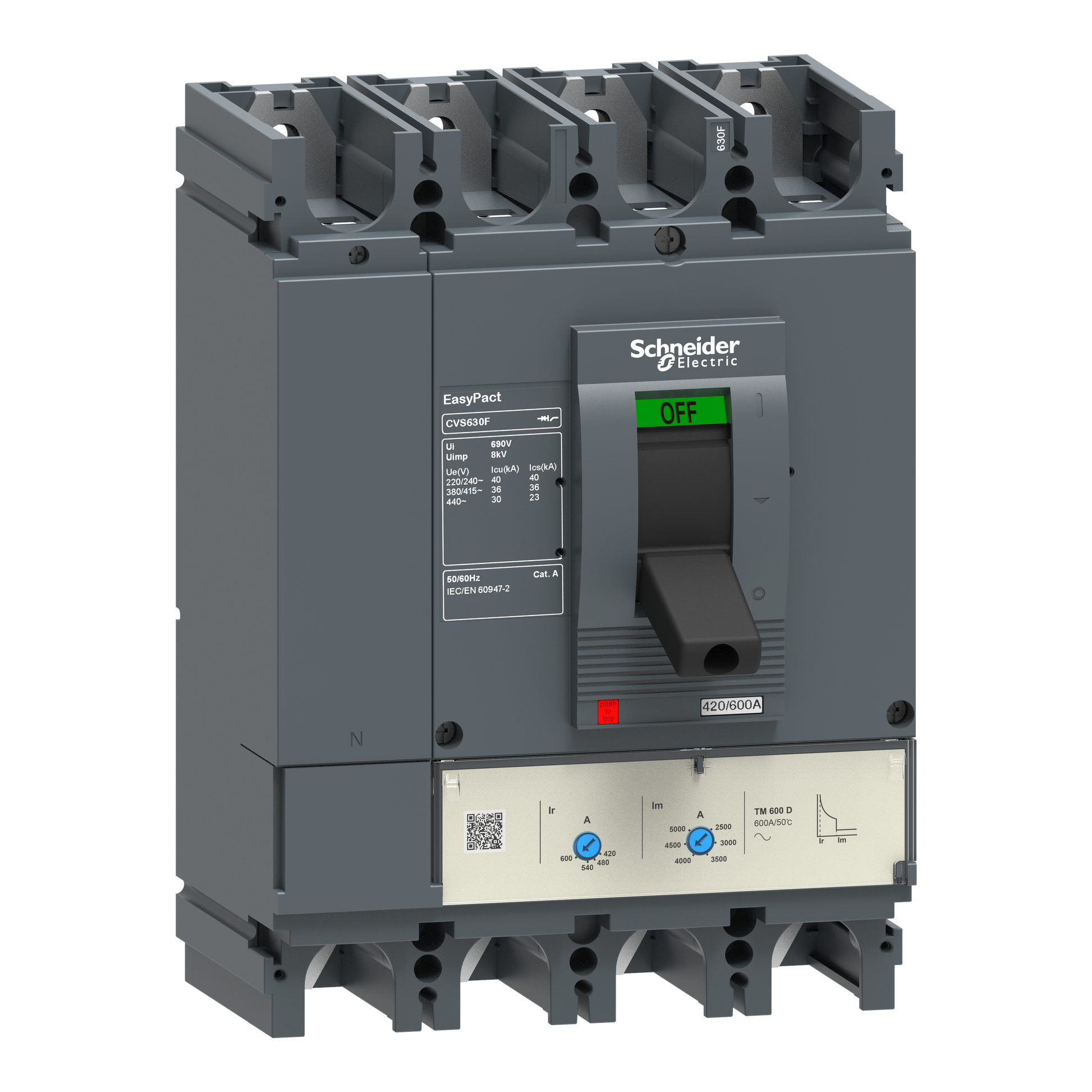 شنايدر إلكتريك Schneider LV563412 EasyPact CVS MCCB قاطع اتوماتيك | قاطع MCCB اتوماتيك علبة مصبوبة - SKU LV563412