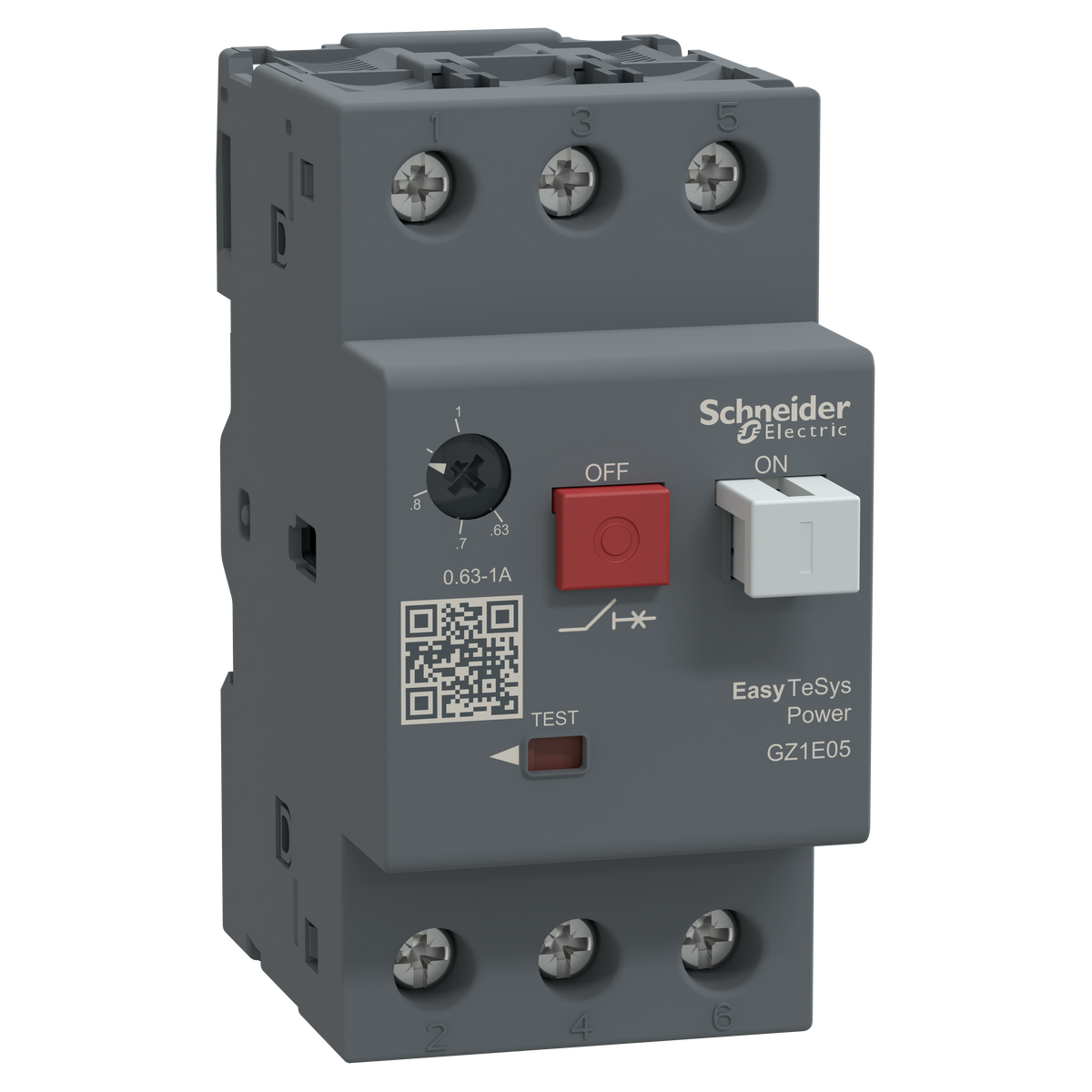 شنايدر إلكتريك Schneider GZ1E05 Easy TeSys Power GZ1E قاطع حماية موتور 3P 3 قطب 0.63-1 أمبير حراري مغناطيسي