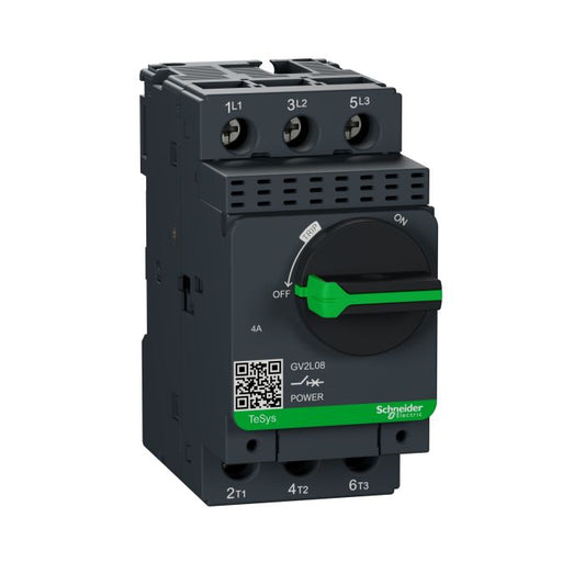 Schneider Electric GV2L10 TeSys GV2 Motor Circuit Breaker 3P 6.3 A Magnetic | MPCB