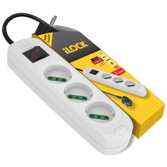 iLock Power Strip, 3 Outlets Without Earthing (basic) 1.5 M – مشترك كهرباء آي لوك
