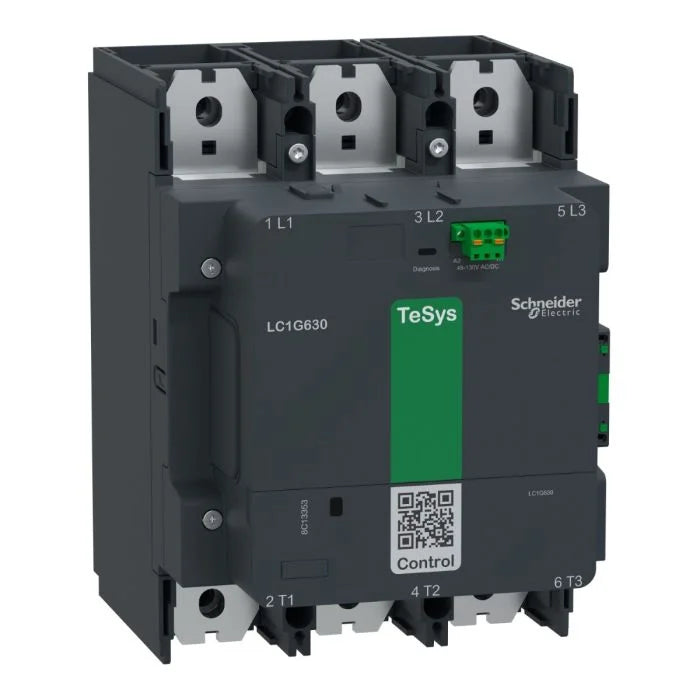 Schneider Electric TeSys Giga High-Power Contactor LC1G630KUEN | 3-Pole (3NO), AC-3 630A, 100-250V AC/DC Wide-Band Electronic Coil Smart Power Switch