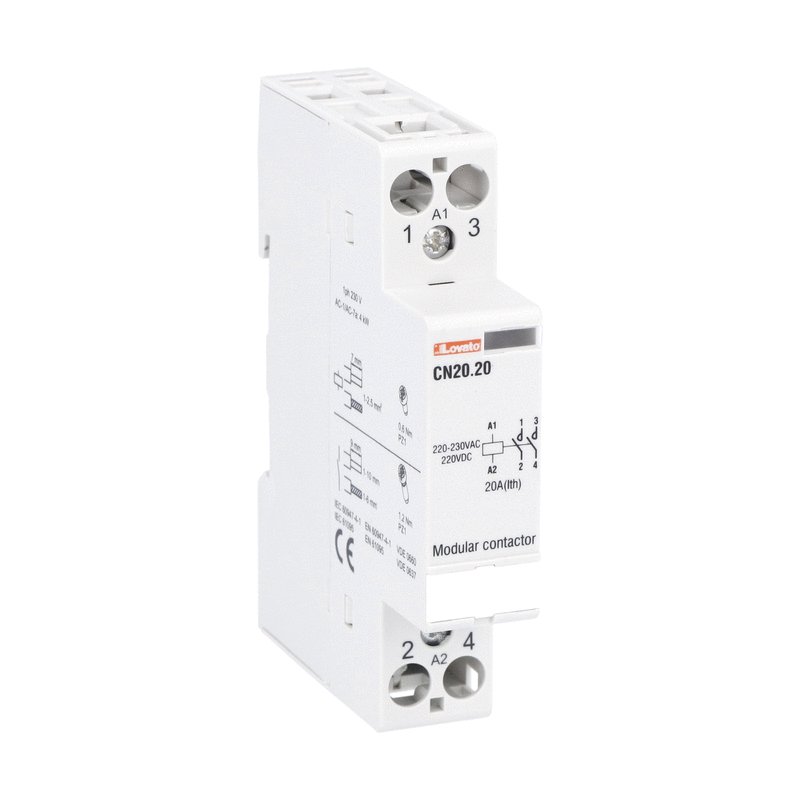 Lovato CN Silent Modular Contactors | 20-63A, 2P & 4P, 220-230V | كونتاكتور صامت لوفاتو CN | موديلار 2 و4 أقطاب، 20-63 أمبير، 220-230 فولت