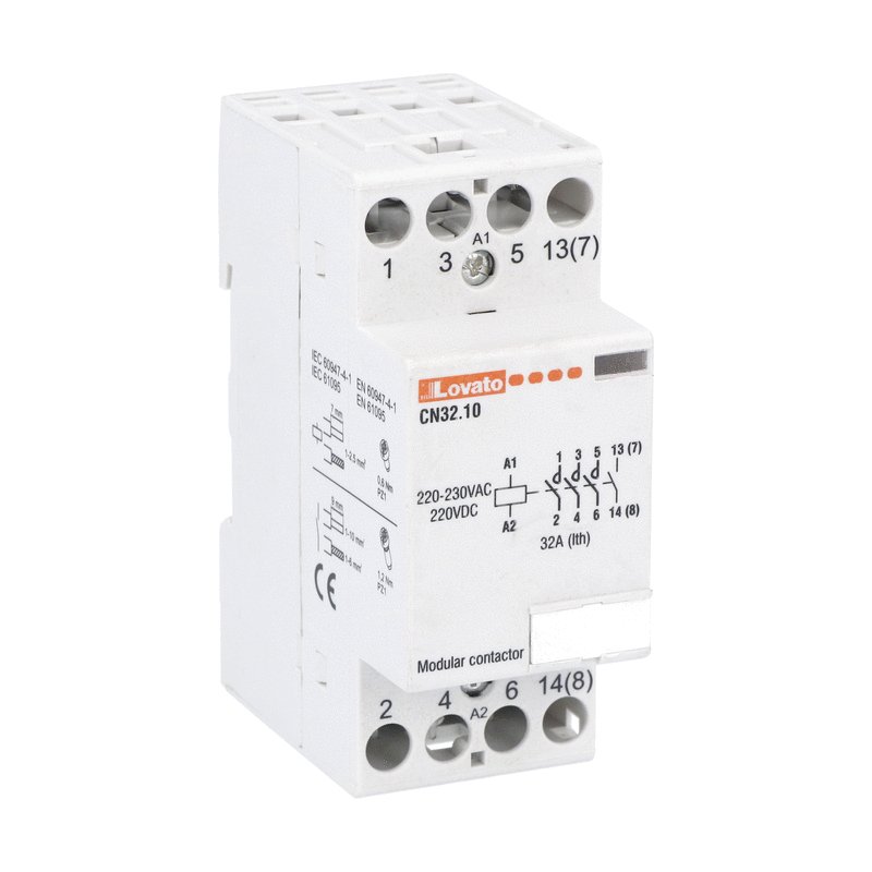 Lovato CN Silent Modular Contactors | 20-63A, 2P & 4P, 220-230V | كونتاكتور صامت لوفاتو CN | موديلار 2 و4 أقطاب، 20-63 أمبير، 220-230 فولت