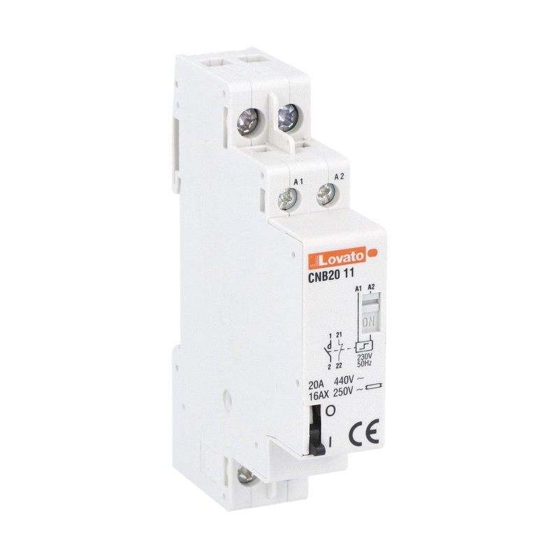 Lovato CNB2011230 Impulse Latching Relay | 20A, 1NO+1NC, 230V | إمبالس ريلاي لوفاتو CNB2011230 | ريلاي تثبيت 20 أمبير، 230 فولت