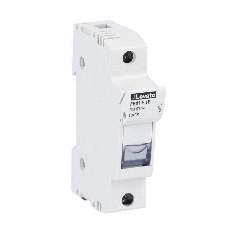 Lovato FB01F Fuse Holders | 10x38 mm, 32A, 1P & 3P DIN Rail | حامل فيوز لوفاتو FB01F | جراب فيوز 10×38 مم، 32 أمبير، قطب و3 أقطاب