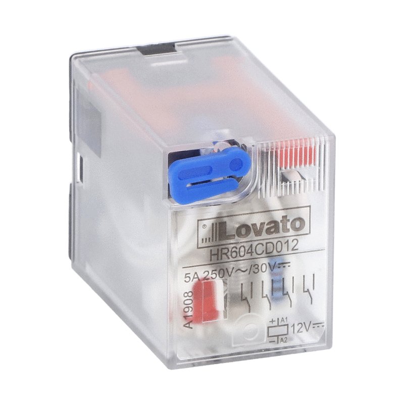 Lovato HR Plug-In Industrial Relays | 8, 11 & 14 Pin, AC/DC Coils | ريلاي وسيط لوفاتو HR | 8 و11 و14 رجل، ملفات مترددة ومستمرّة