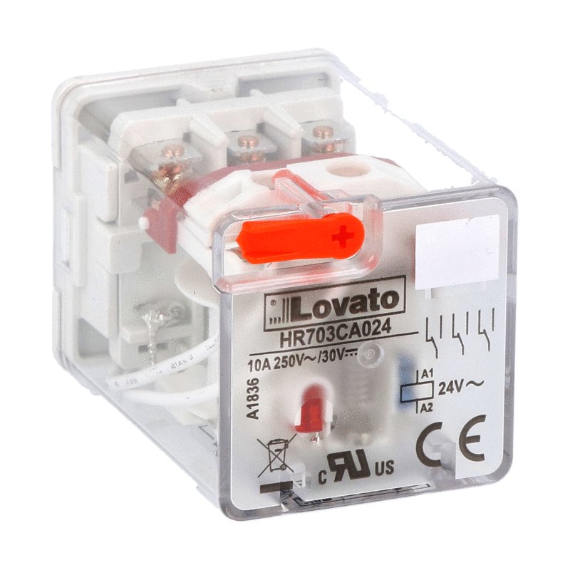 Lovato HR Plug-In Industrial Relays | 8, 11 & 14 Pin, AC/DC Coils | ريلاي وسيط لوفاتو HR | 8 و11 و14 رجل، ملفات مترددة ومستمرّة
