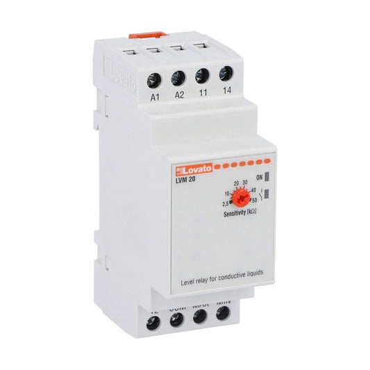 Lovato LVM20A240 Liquid Level Relay | 220-240V AC, Emptying Control | ريلاي مستوى سوائل لوفاتو LVM20A240 | تفريغ فقط، تغذية220-240 فولت