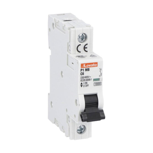 Lovato P1MB & P2MB MCB Circuit Breakers | C Curve, 10kA, 1P-4P, 1-125A | قاطع كهرباء لوفاتو P1MB وP2MB | MCB منحنى C، 10 كيلو أمبير، 1-4 أقطاب