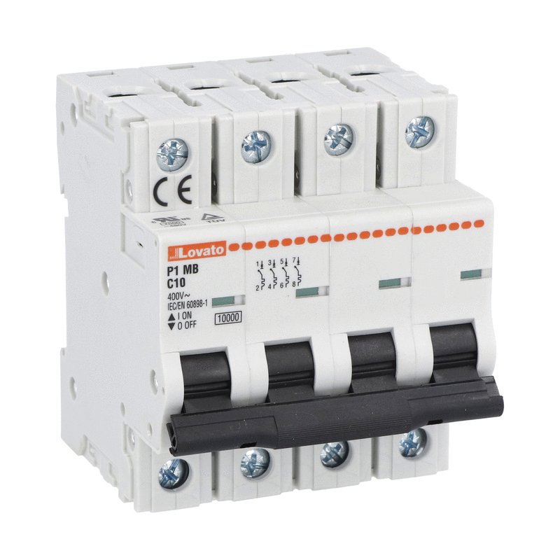 Lovato P1MB & P2MB MCB Circuit Breakers | C Curve, 10kA, 1P-4P, 1-125A | قاطع كهرباء لوفاتو P1MB وP2MB | MCB منحنى C، 10 كيلو أمبير، 1-4 أقطاب