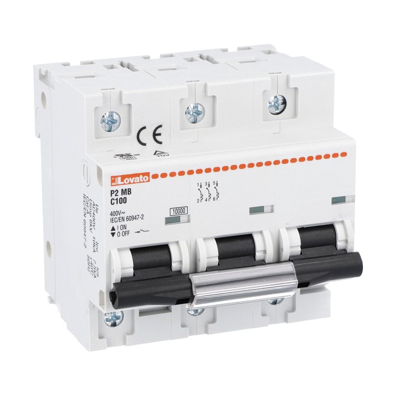 Lovato P1MB & P2MB MCB Circuit Breakers | C Curve, 10kA, 1P-4P, 1-125A | قاطع كهرباء لوفاتو P1MB وP2MB | MCB منحنى C، 10 كيلو أمبير، 1-4 أقطاب