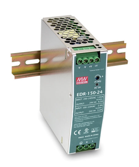 MEAN WELL EDR-150 official manufacturer product photo; output and option label may differ | مين ويل