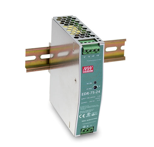 MEAN WELL EDR-75 official manufacturer product photo; output and option label may differ | مين ويل