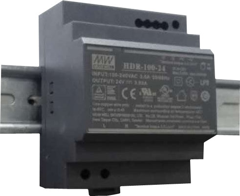 MEAN WELL HDR-100 official manufacturer product photo; output and option label may differ | مين ويل