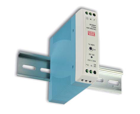 MEAN WELL MDR-20 official manufacturer product photo; output and option label may differ | مين ويل