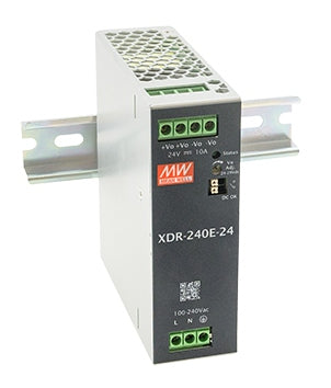 MEAN WELL XDR-240E official manufacturer product photo; output and option label may differ | مين ويل