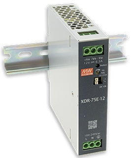 MEAN WELL XDR-75E official manufacturer product photo; output and option label may differ | مين ويل