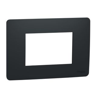 Schneider Electric New Unica NU210354 3-Module Cover Frame, 1 Gang, Anthracite