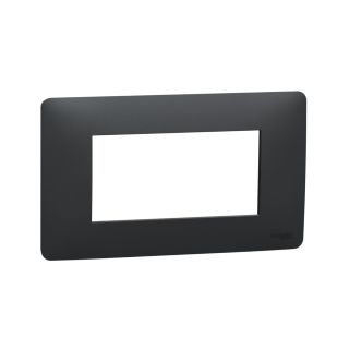 Schneider Electric New Unica NU210454 Studio Cover Frame, 1 Gang, 4 Modules, Anthracite