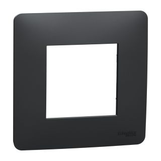 Schneider Electric New Unica NU200254 Studio Cover Frame, 1 Gang, 2 Modules, Anthracite