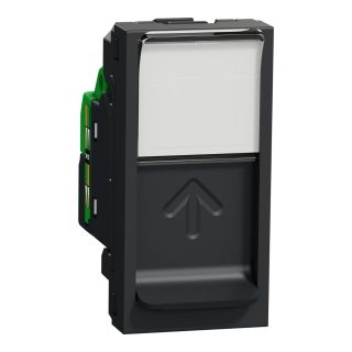 Schneider Electric New Unica NU341454 RJ45 CAT6 UTP Data Socket, 1 Module, Shuttered, Anthracite