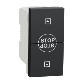 Schneider Electric New Unica NU310854SC Rocker Switch, 10A, 250VAC, 1 Module, Anthracite
