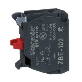 ZBE102 فردي بلوك كونتاكت / نقطة كونتاكت من شنايدر إلكتريك Schneider, فضي سبيكة, ترامل براغي, 1 NC مغلق
